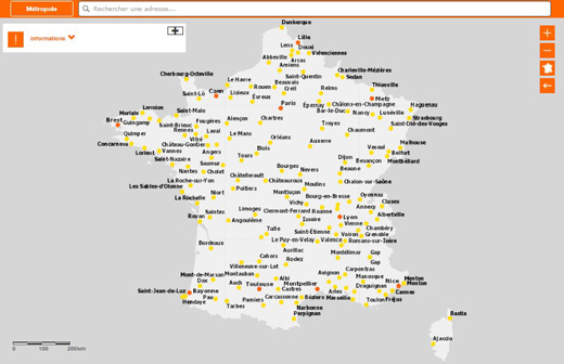 Zone couverture FTTH Orange