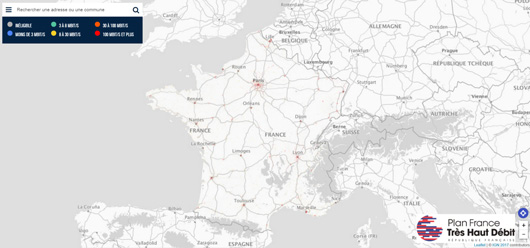 Carte observatoire THD France