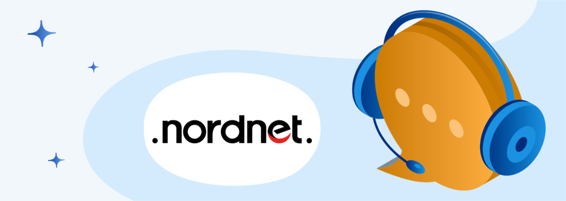 logo nordnet bulle de conversation avec casque et micro