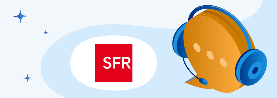 logo sfr bulle de conversation avec casque et micro