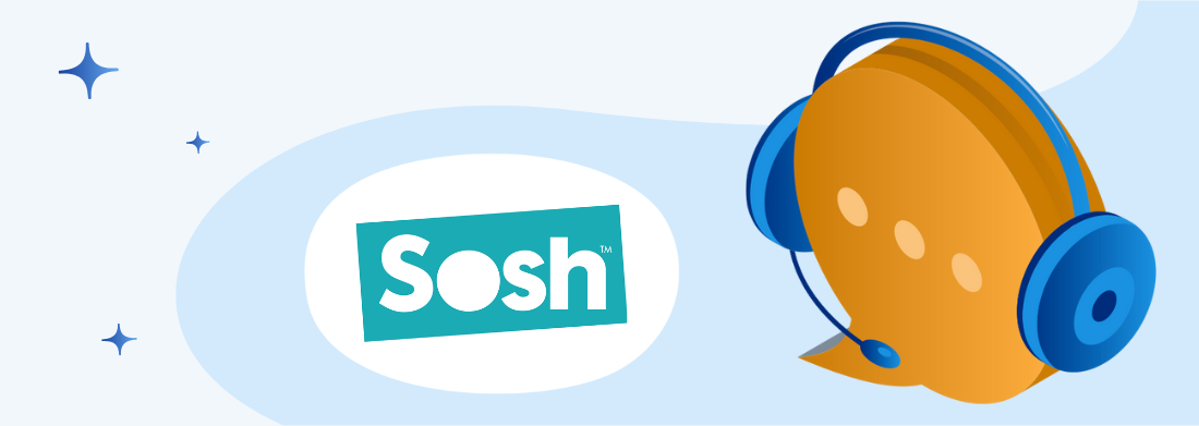 logo sosh bulle de conversation avec casque et micro