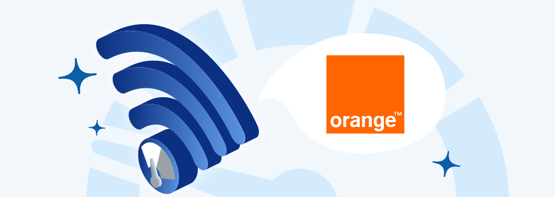 symbole wifi test de débit logo orange