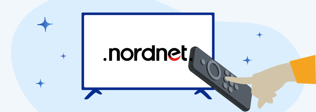 tv avec logo nordnet et télécommande