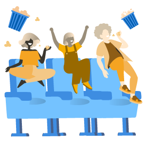 personnages cinema popcorn