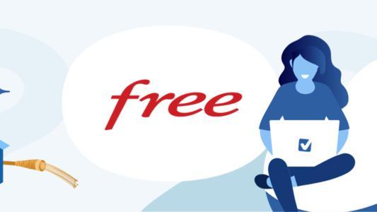 femme avec ordinateur logo free maison câble fibre