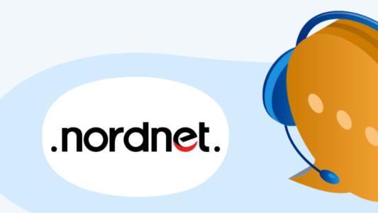 logo nordnet bulle de conversation avec casque et micro