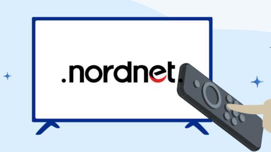 tv avec logo nordnet et télécommande